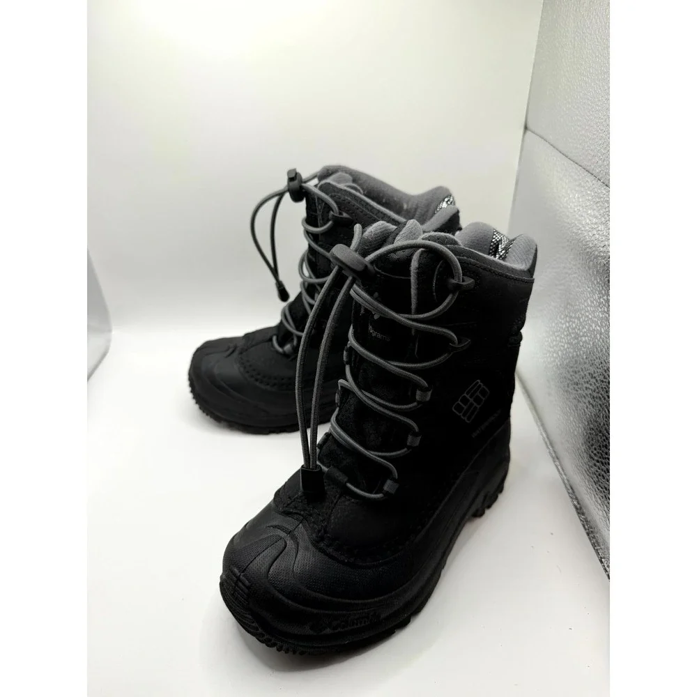 Columbia Arctic Trip Omni-Heat Kids‎ 1 Black Leather Waterproof Winter Snow Boot
